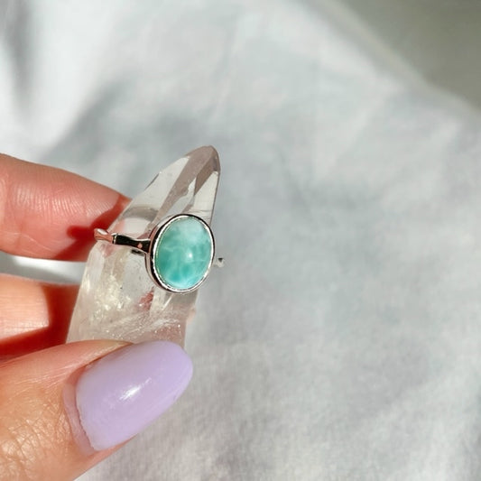 Zilveren ring Larimar II
