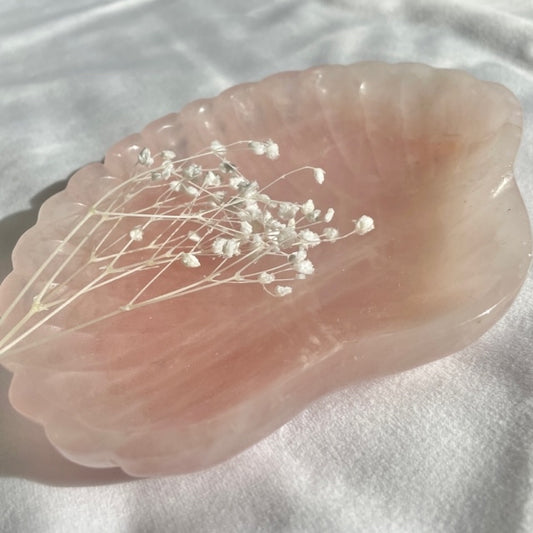 Rozenkwarts shell bowl