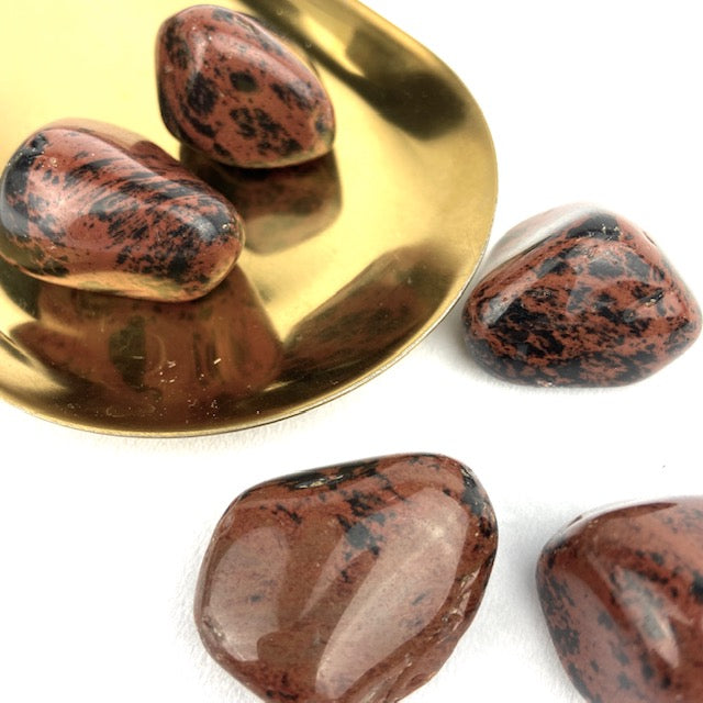Mahonie Obsidiaan Trommelsteen