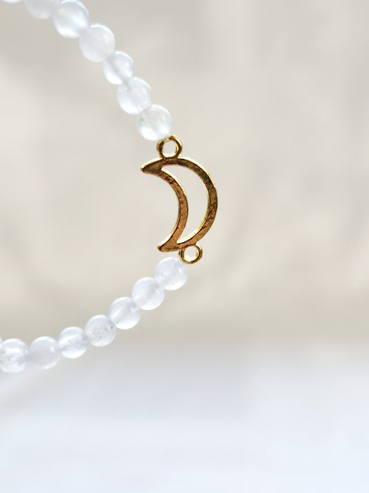 Armband maansteen met bedel