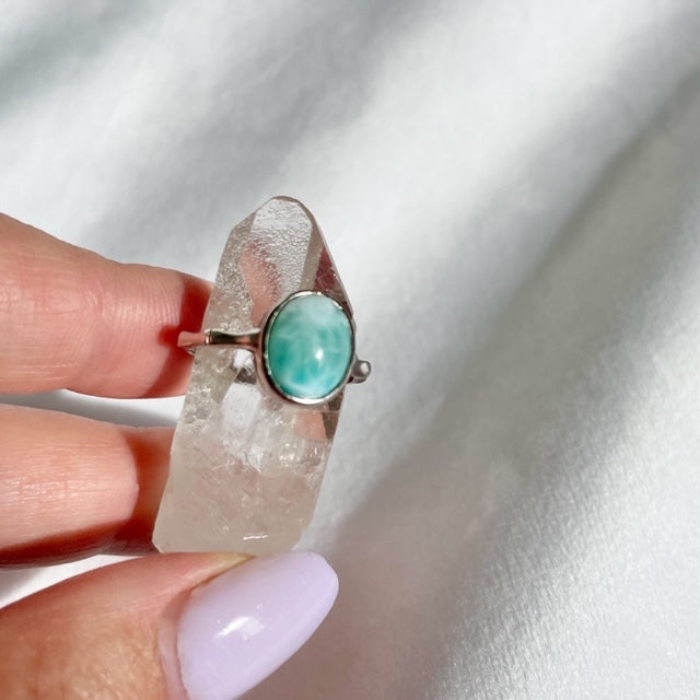 Zilveren ring Larimar II