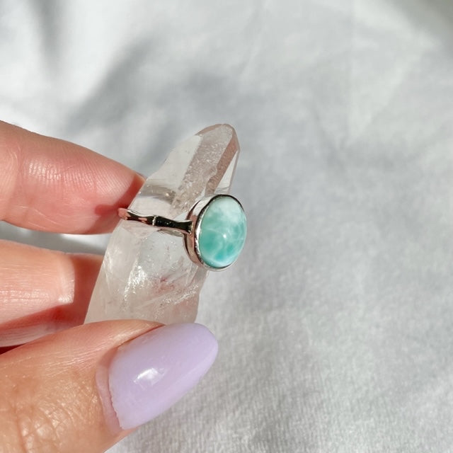 Zilveren ring Larimar II