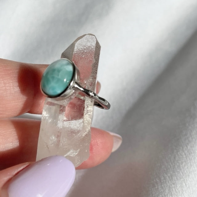 Zilveren ring Larimar II